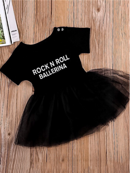 Дитячий чорний бодік з фатіновой спідницею rock n roll ballerina